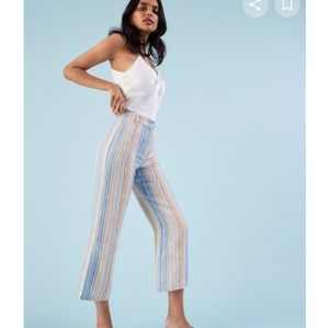 Reformation Tahiti Linen Pants in Marbella Stripe NWOT 8